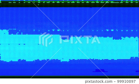 Pixel noise glitch background. Matrix damage. Cyan blue color digital static computer distortion 8-bit artifacts abstract grain texture illustration. 99910897