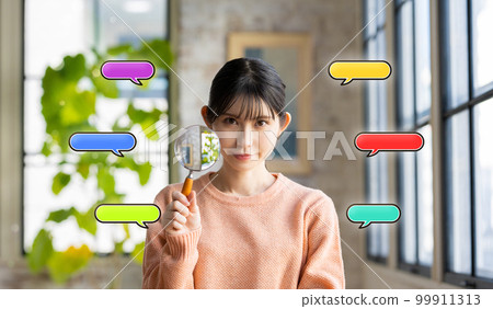 Loupe and woman 99911313