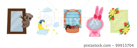 Cute Photo Frames and Border for Picture and Photography Vector Set 99913704
