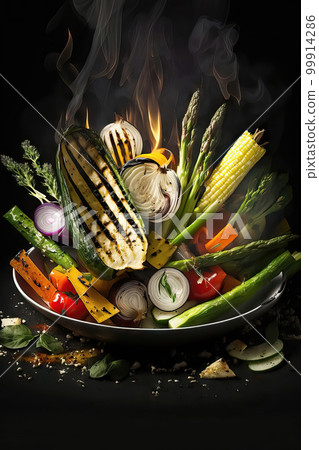 AI generated Grilled vegetables, Vegetarian food 99914286