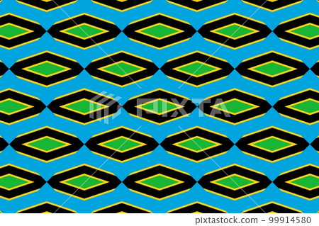 Geometric pattern in the colors of the national flag of Tanzania. The colors of Tanzania. Geometric pattern in the colors of the national flag of Tanzania. The colors of Tanzania. 99914580
