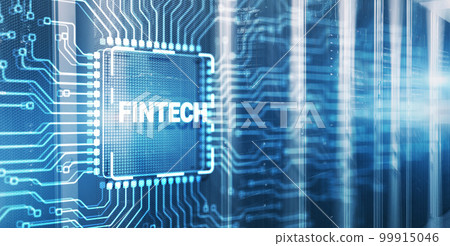 Fintech financial technology concept on 3d Electronic Circuit Board Chip Fintech financial technology concept on 3d Electronic Circuit Board Chip 99915046
