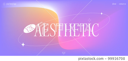 A trendy landing page with y2k aesthetics. Modern banner with blurred gradient, stylish brutalistic figures. Vector background with noise and 3d holographic colors A trendy landing page with y2k aesthetics. Modern banner with blurred gradient, stylish brutalistic figures. Vector background with noise and 3d holographic colors 99916708