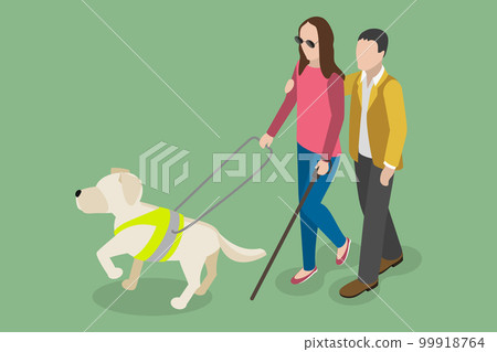 3D Isometric Flat Vector Conceptual Illustration of Guide Dog 99918764