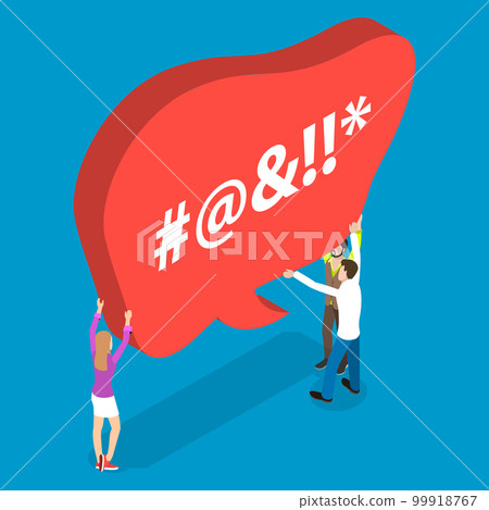 3D Isometric Flat Vector Conceptual Illustration of Profanity Speech Bubble 3D Isometric Flat Vector Conceptual Illustration of Profanity Speech Bubble 99918767