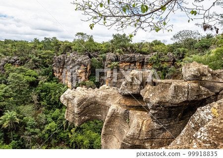 Beautiful landscape view on the way to the Gruta da Lapa Doce cave, Chapada Diamantina in Bahia, Brazil. 99918835
