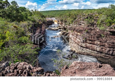 Canyons on the way to the Buracao waterfall, Ibicoara, Chapada Diamantina in Bahia, Brazil Canyons on the way to the Buracao waterfall, Ibicoara, Chapada Diamantina in Bahia, Brazil 99918864