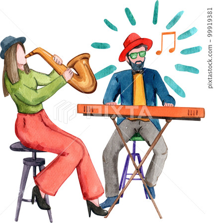 Music watercolor png element,intrument,character Music watercolor png element,intrument,character 99919381