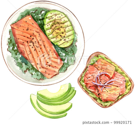 Avocado watercolor png element 99920171