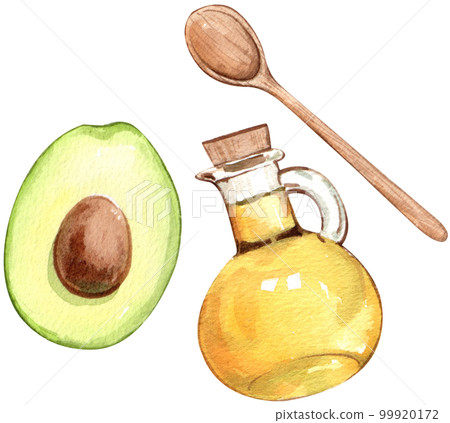 Avocado watercolor png element 99920172