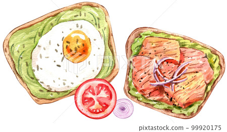 Avocado watercolor png element Avocado watercolor png element 99920175