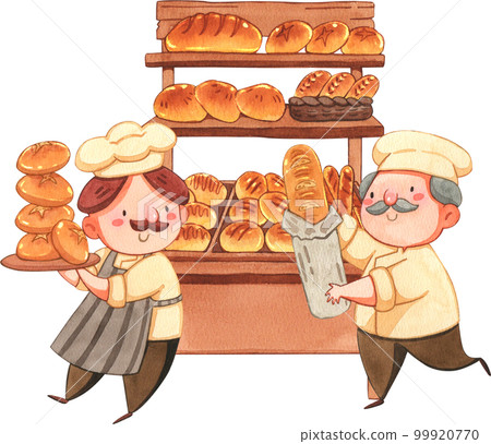Bake bakery watercolor png element Bake bakery watercolor png element 99920770