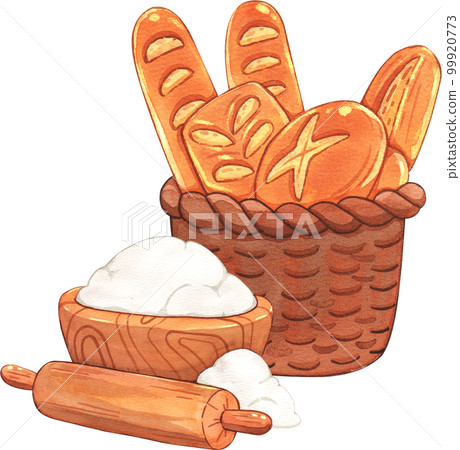 Bake bakery watercolor png element Bake bakery watercolor png element 99920773