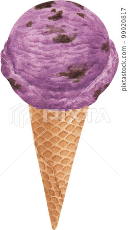 Ice cream scoop watercolor png element 99920817