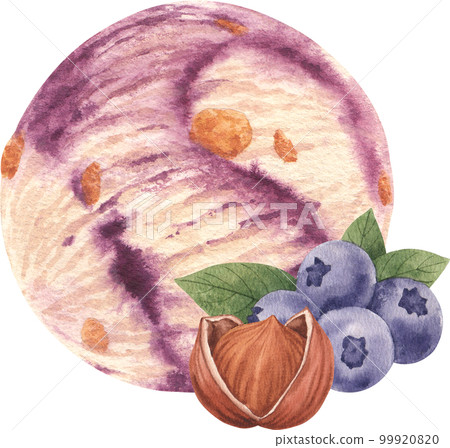 Ice cream scoop watercolor png element 99920820