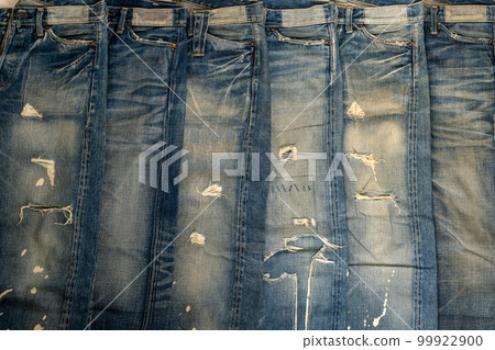 LEVI'S501XX VINTAGE 1937 1944 1955 1966 Distressed - Stock Photo