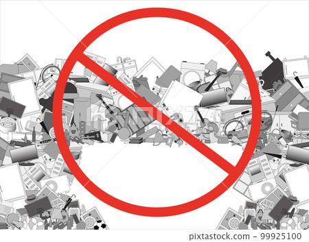 An illustration material of an image in which household oversized garbage is transported by a dump truck. 99925100