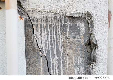 裂縫，剝落，建築，混凝土，裂縫，外牆，室外，污垢，建築，圍欄，外牆，損壞 99926580