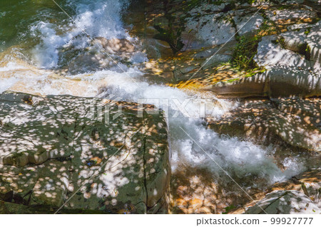 Landscape with rocks sculpted by the flow of water Akabagawa Caves, Tottori Prefecture Landscape with rocks sculpted by the flow of water Akabagawa Caves, Tottori Prefecture 99927777