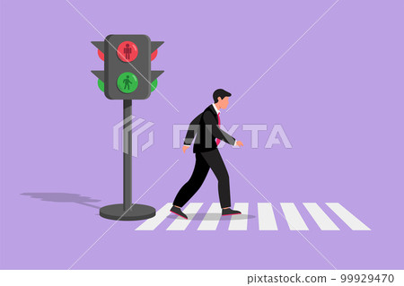 Pedestrian Road Safety Rules. Young Male Character is about To Cross the  Road. Look Both Ways before Crossing Stock Vector - Illustration of drive,  flat: 248022197