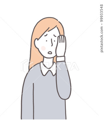 Illustration of a worried woman 99933548