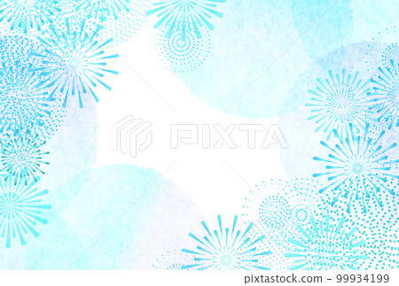 Fireworks summer greeting watercolor background Fireworks summer greeting watercolor background 99934199