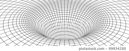 Black hole, wormhole, wireframe grid of tunnel Black hole, wormhole, wireframe grid of tunnel 99934280