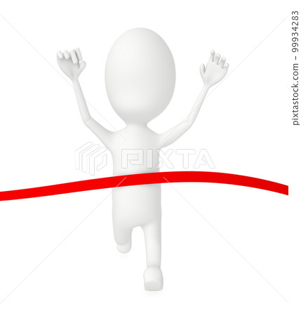 3d character , athlette is about to cross the finish line 99934283