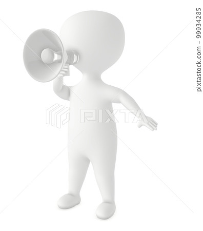 3d character holding a megaphone 99934285