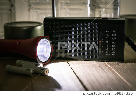 Radio and flashlight Image material for disaster prevention goods 99934330