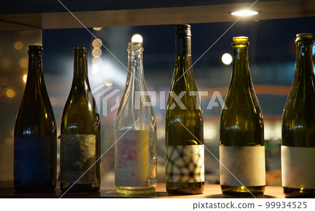 bottles of alcohol on the shelf bottles of alcohol on the shelf 99934525