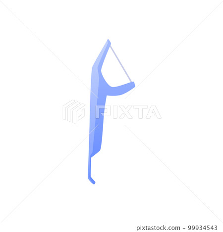 Blue dental floss flat style, vector illustration isolated on white background Blue dental floss flat style, vector illustration isolated on white background 99934543