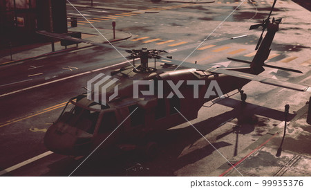 military helicopter in big city military helicopter in big city 99935376