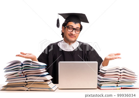 Young handsome student isolated on white 99936034