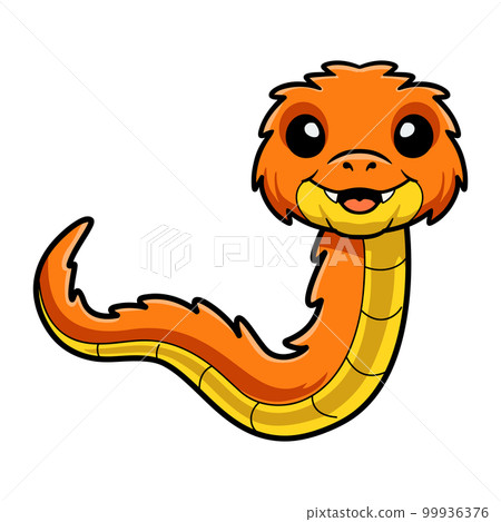 Cute orange spiny bush viper cartoon Cute orange spiny bush viper cartoon 99936376