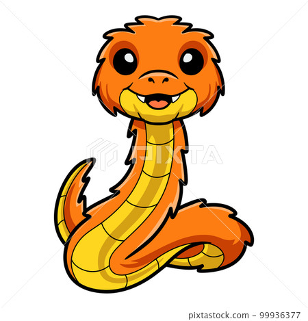 Cute orange spiny bush viper cartoon Cute orange spiny bush viper cartoon 99936377