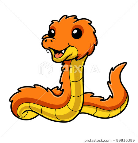 Cute orange spiny bush viper cartoon 99936399