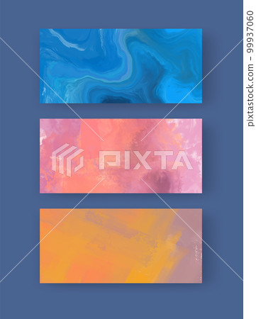 Vector banner abstract paints shapes collection isolated on color background. Vector banner abstract paints shapes collection isolated on color background. 99937060