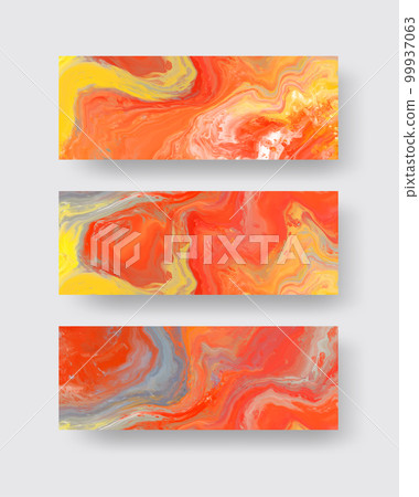 Vector orange banner set. Hand drawn abstract paint brush stroke. Vector orange banner set. Hand drawn abstract paint brush stroke. 99937063