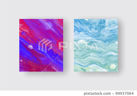 Elegant banner template design with purple, blue paint set. 99937064