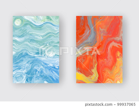 Elegant banner template design with blue, orange paint set. Elegant banner template design with blue, orange paint set. 99937065