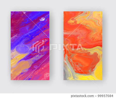 Elegant banner template design with purple, blue, orange paint set. Elegant banner template design with purple, blue, orange paint set. 99937084