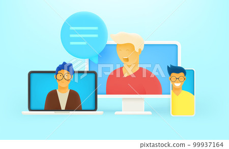 Online dialog via internet. Online chat concept Online dialog via internet. Online chat concept 99937164