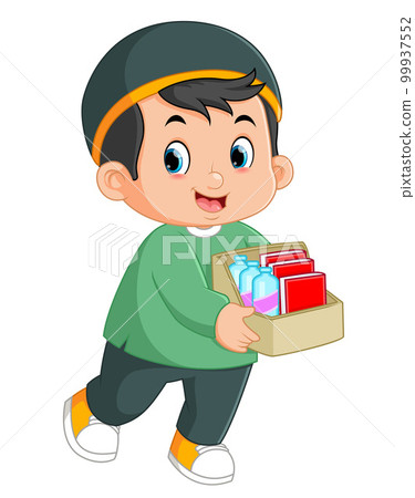 a Muslim boy is passionate about selling drinking water and some story books a Muslim boy is passionate about selling drinking water and some story books 99937552