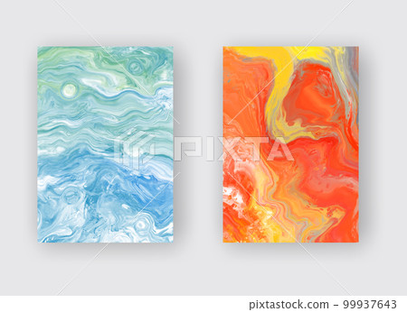 Elegant banner template design with blue, orange paint set. Elegant banner template design with blue, orange paint set. 99937643