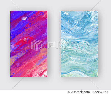 Elegant banner template design with purple, blue paint set. 99937644