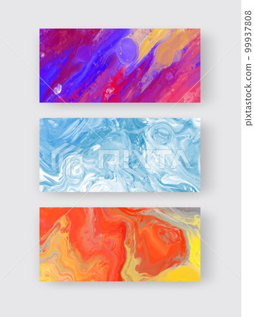 Elegant banner template design with purple, blue, orange paint set. Elegant banner template design with purple, blue, orange paint set. 99937808