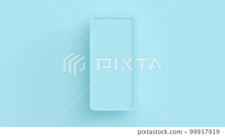 A blue 3D background with a smartphone-sized frame in the center A blue 3D background with a smartphone-sized frame in the center 99937919
