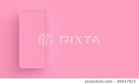 A pink 3D background with a smartphone-sized frame on the left edge A pink 3D background with a smartphone-sized frame on the left edge 99937923