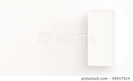 A white 3D background with a smartphone-sized frame on the right edge A white 3D background with a smartphone-sized frame on the right edge 99937924